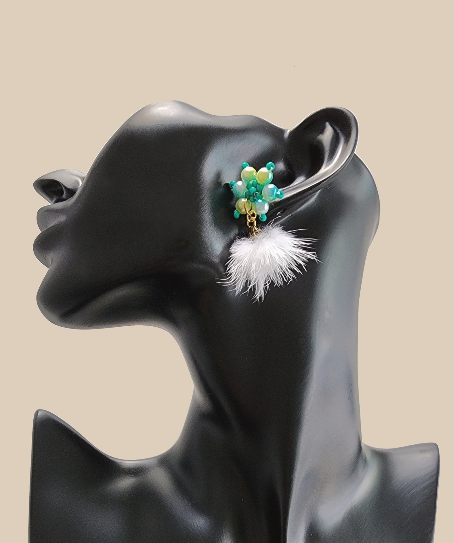 Blue Pearl Flower Mink Earring