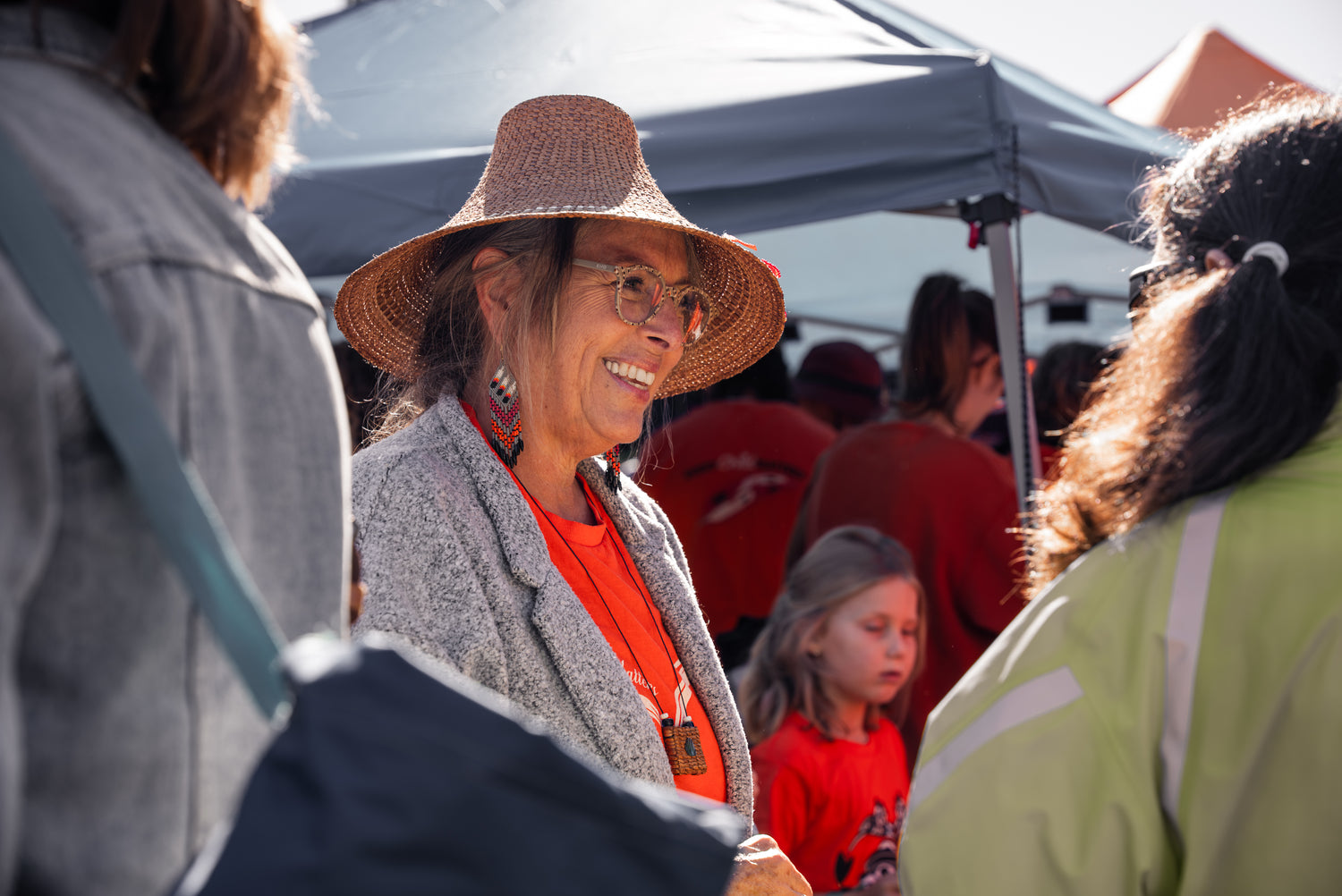 A picture of Colleen Austin, owner of Gamaats Mosaic at the South Island Powwow