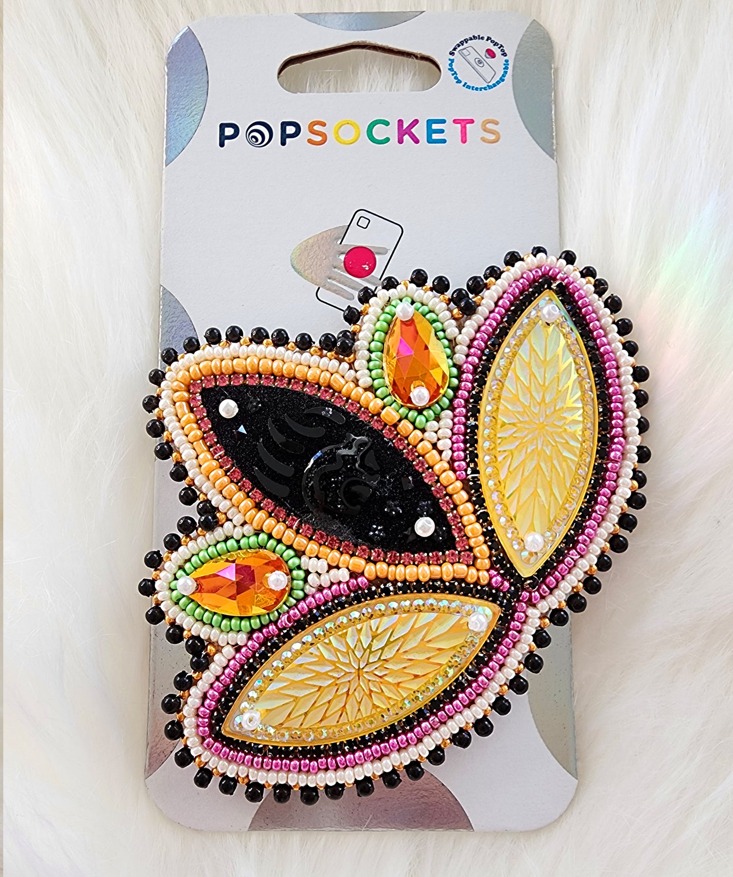 Gold & Black Bear Paw Jewel PopSocket