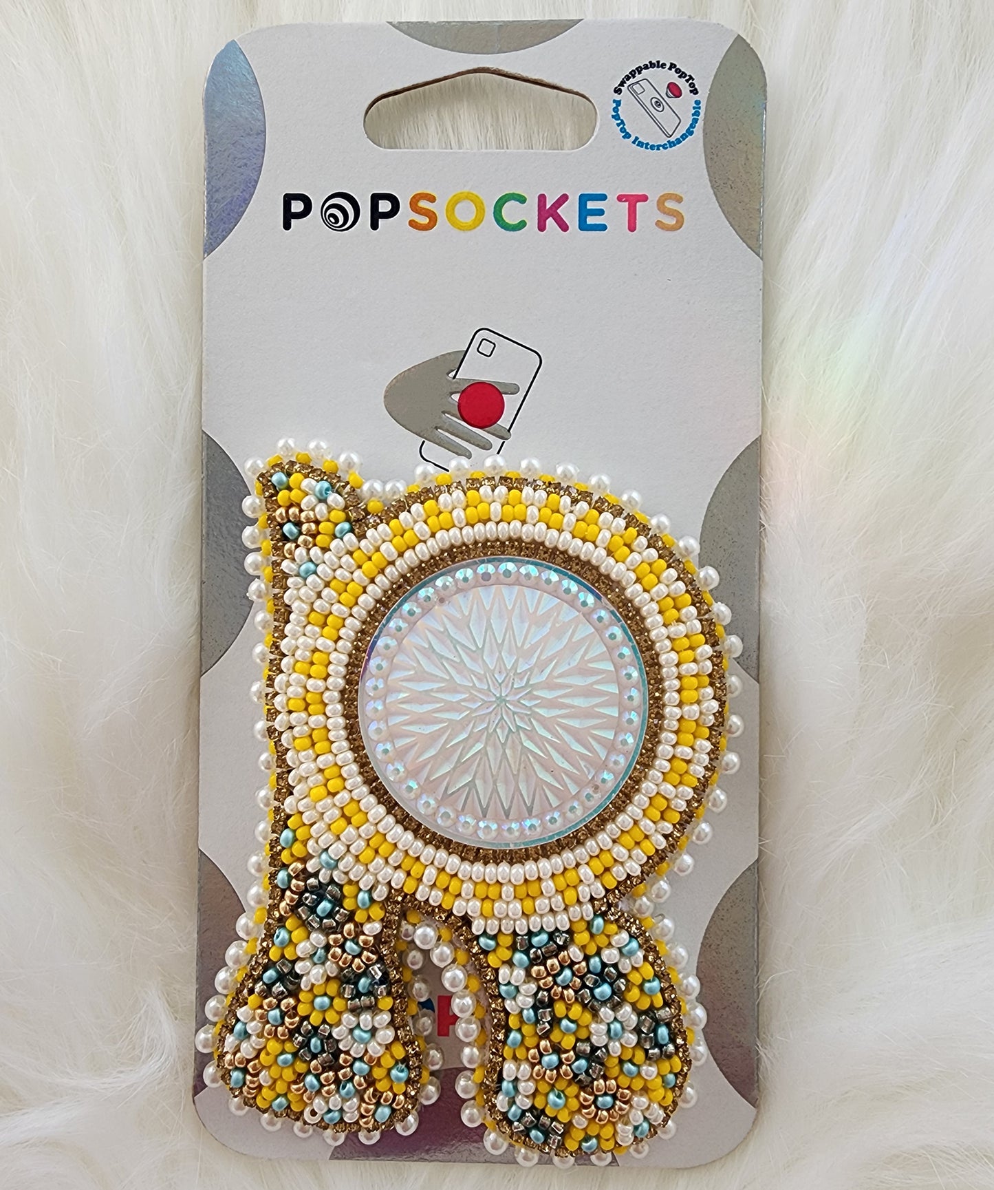 Gold & White Jewel PopSocket