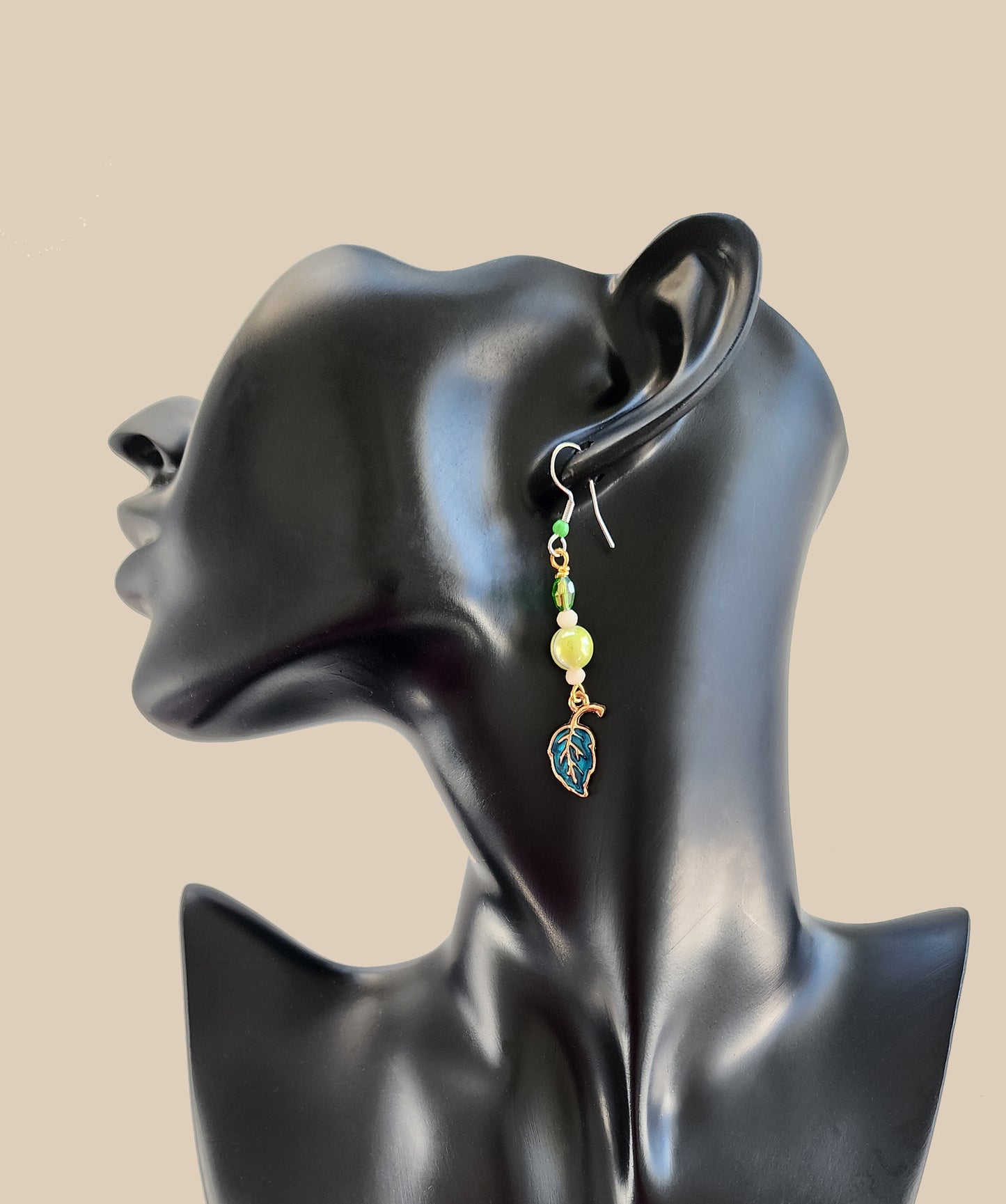 Green Leaf Dangle Earring