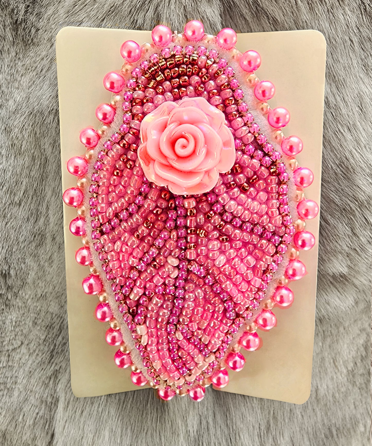 Pink Rose Leaf Hair Art