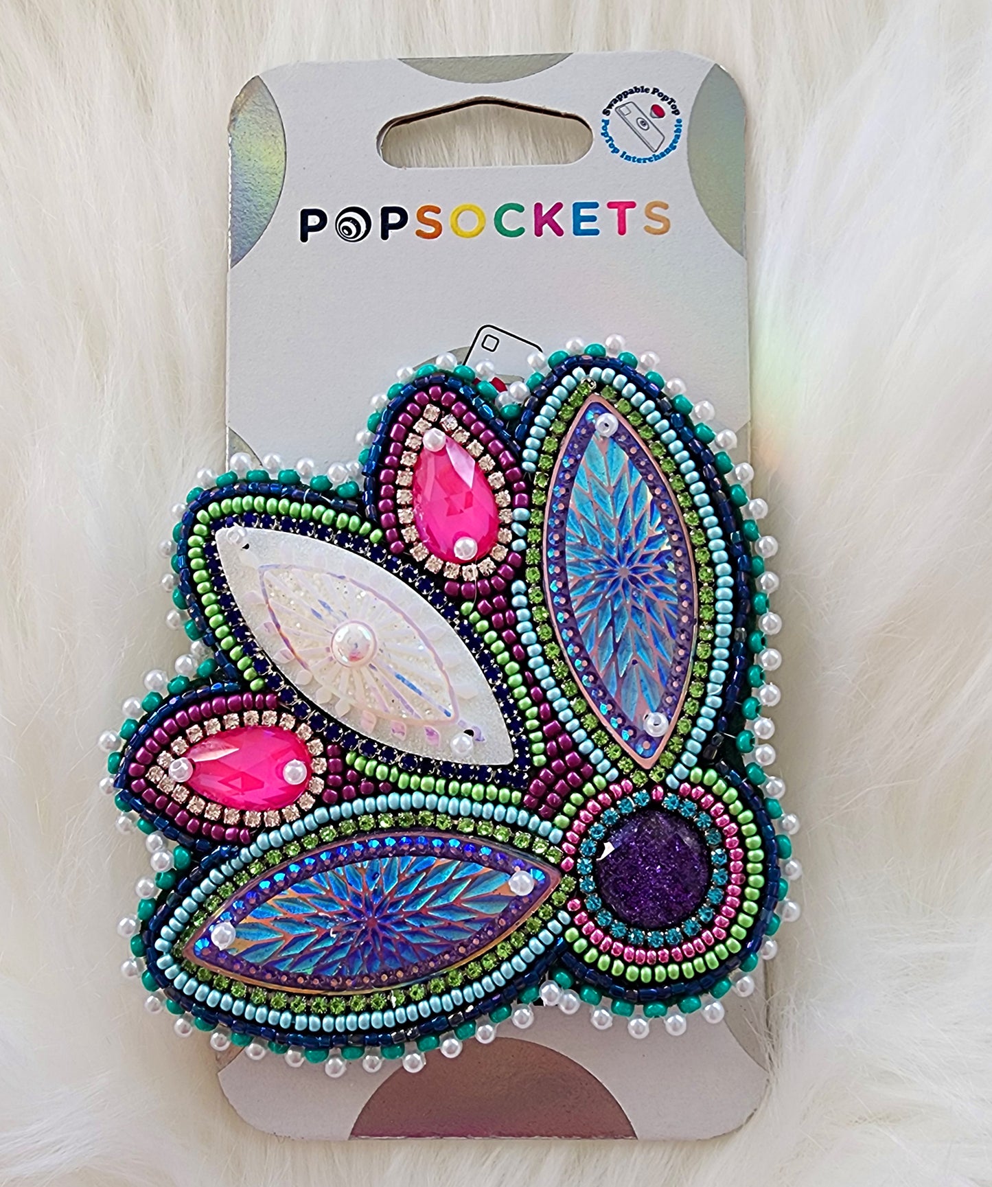 Pink, White & Blue Jewel PopSocket