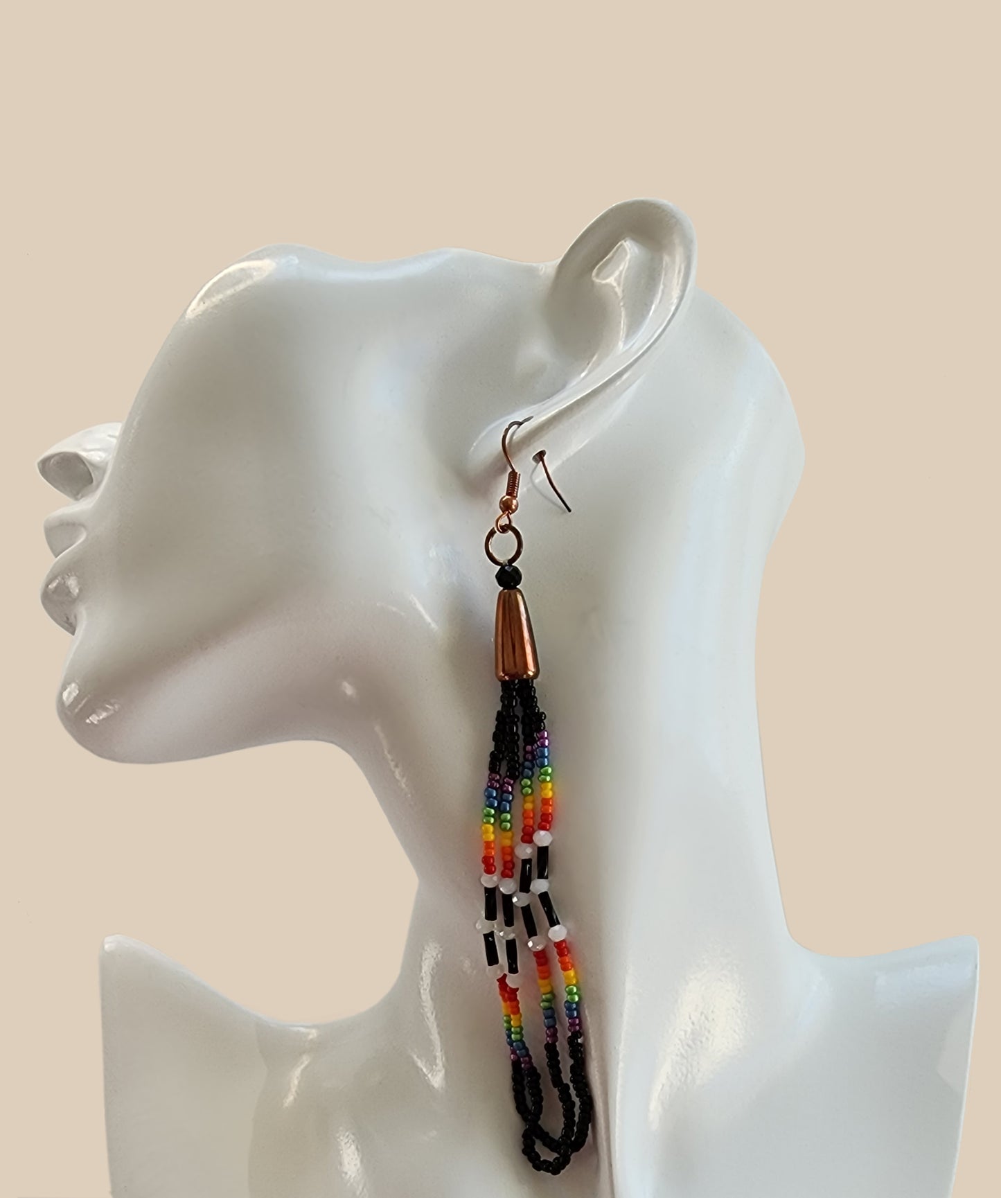 Rainbow Black Copper Dangle Earring