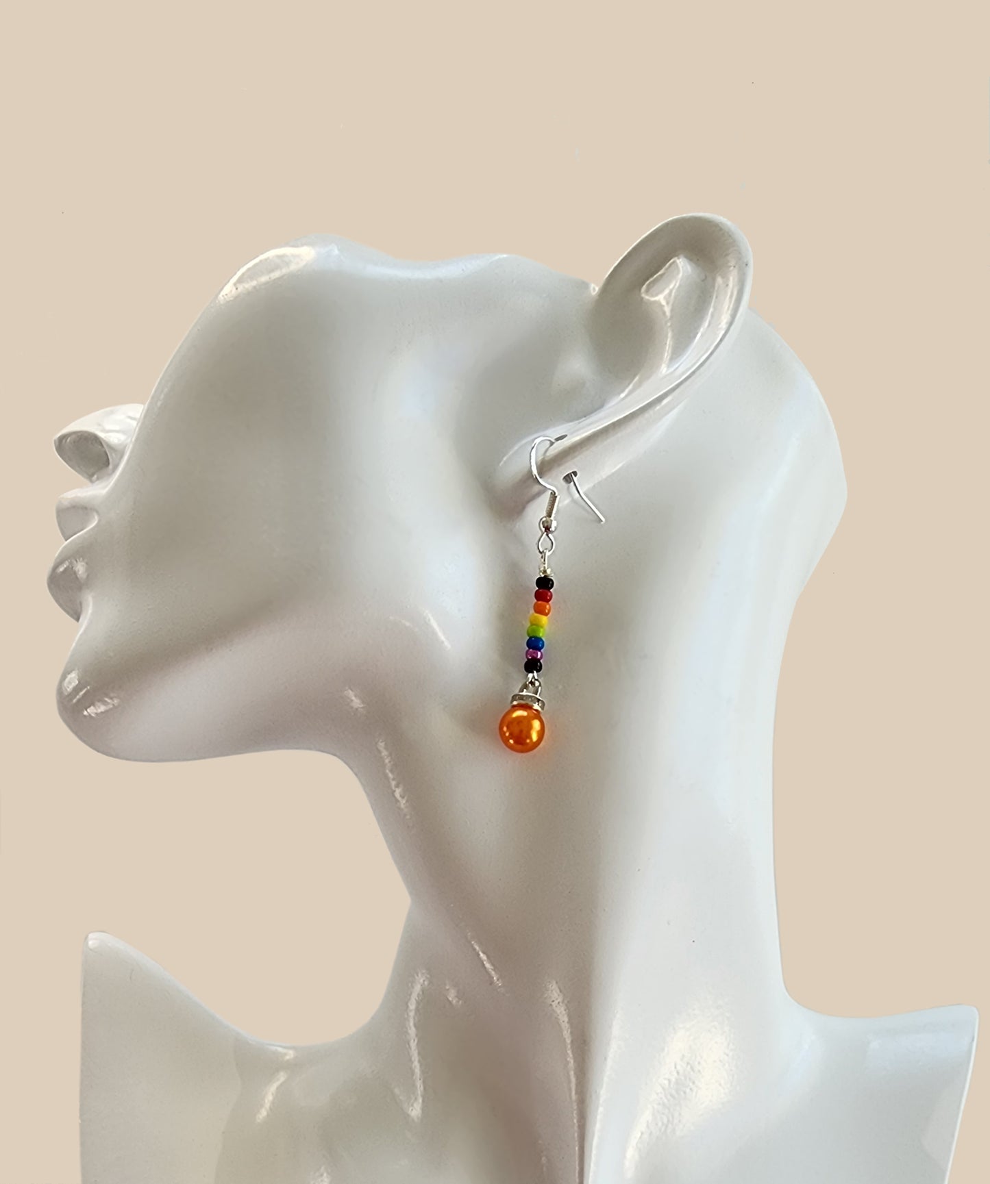 Rainbow Orange Drop Earring