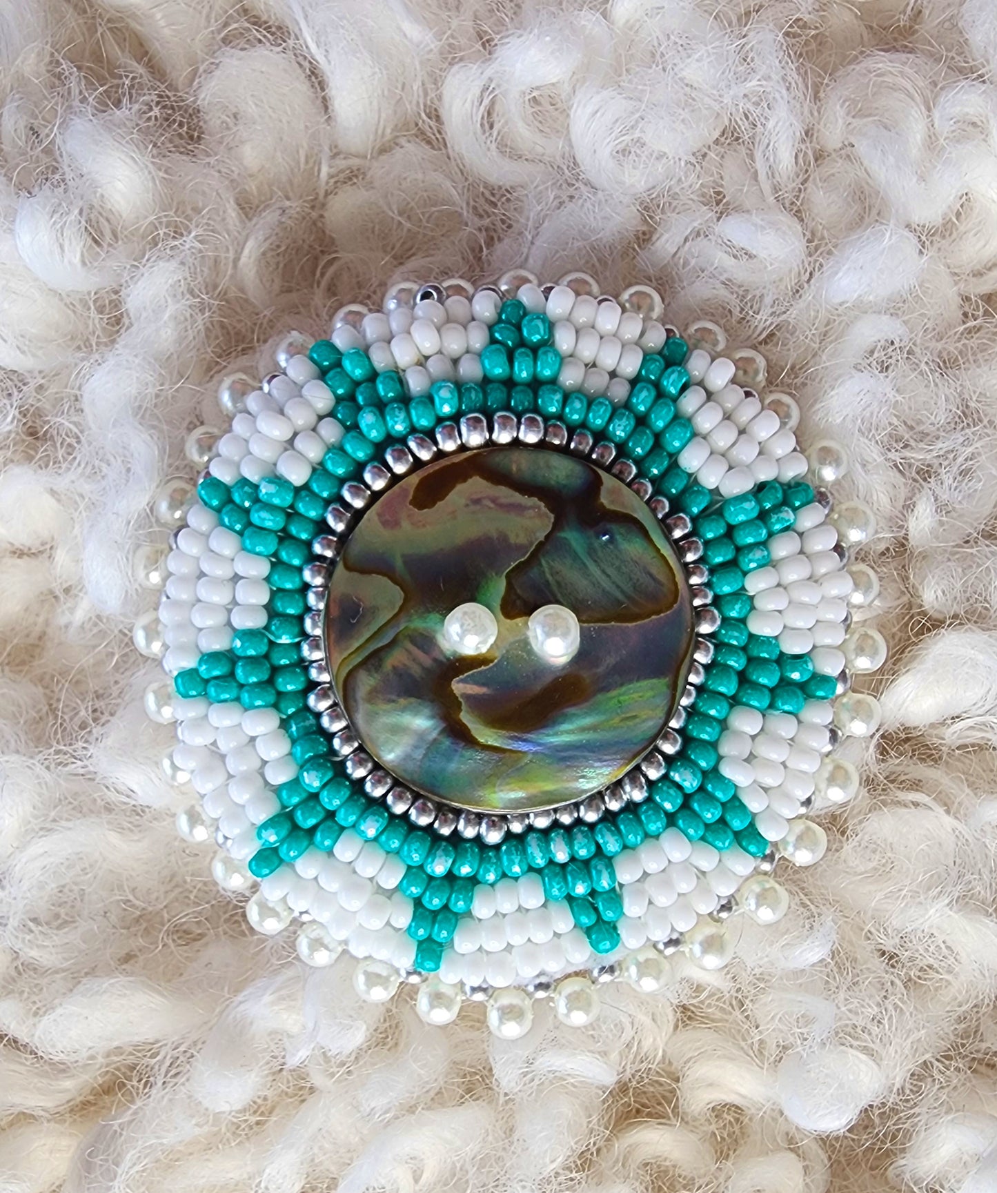 Turquoise, Abalone & Pearl Burst Phone Grip