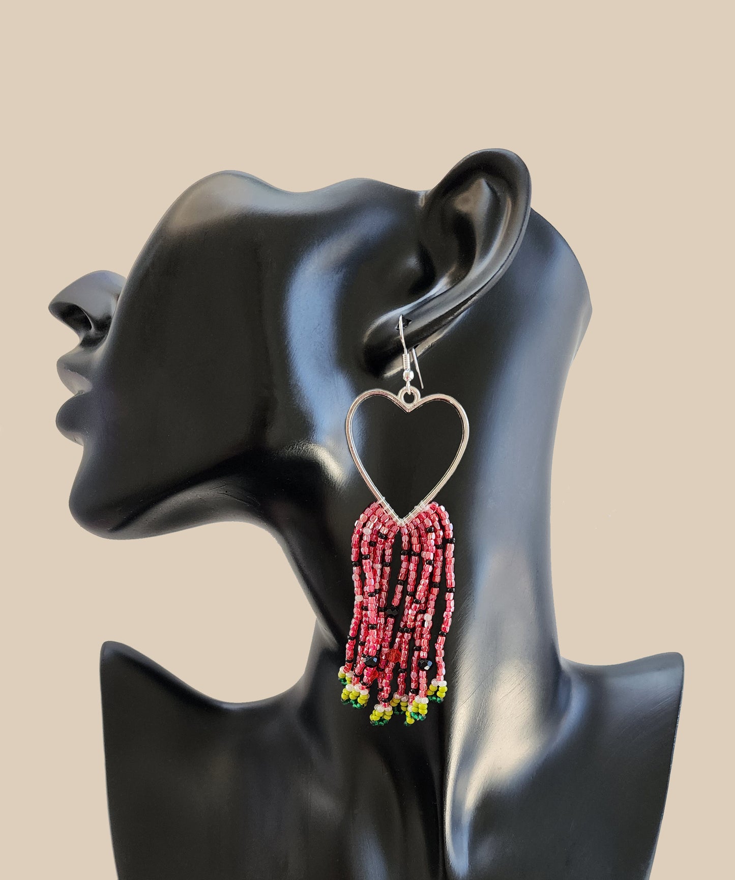 Watermelon Heart Dangle Earring